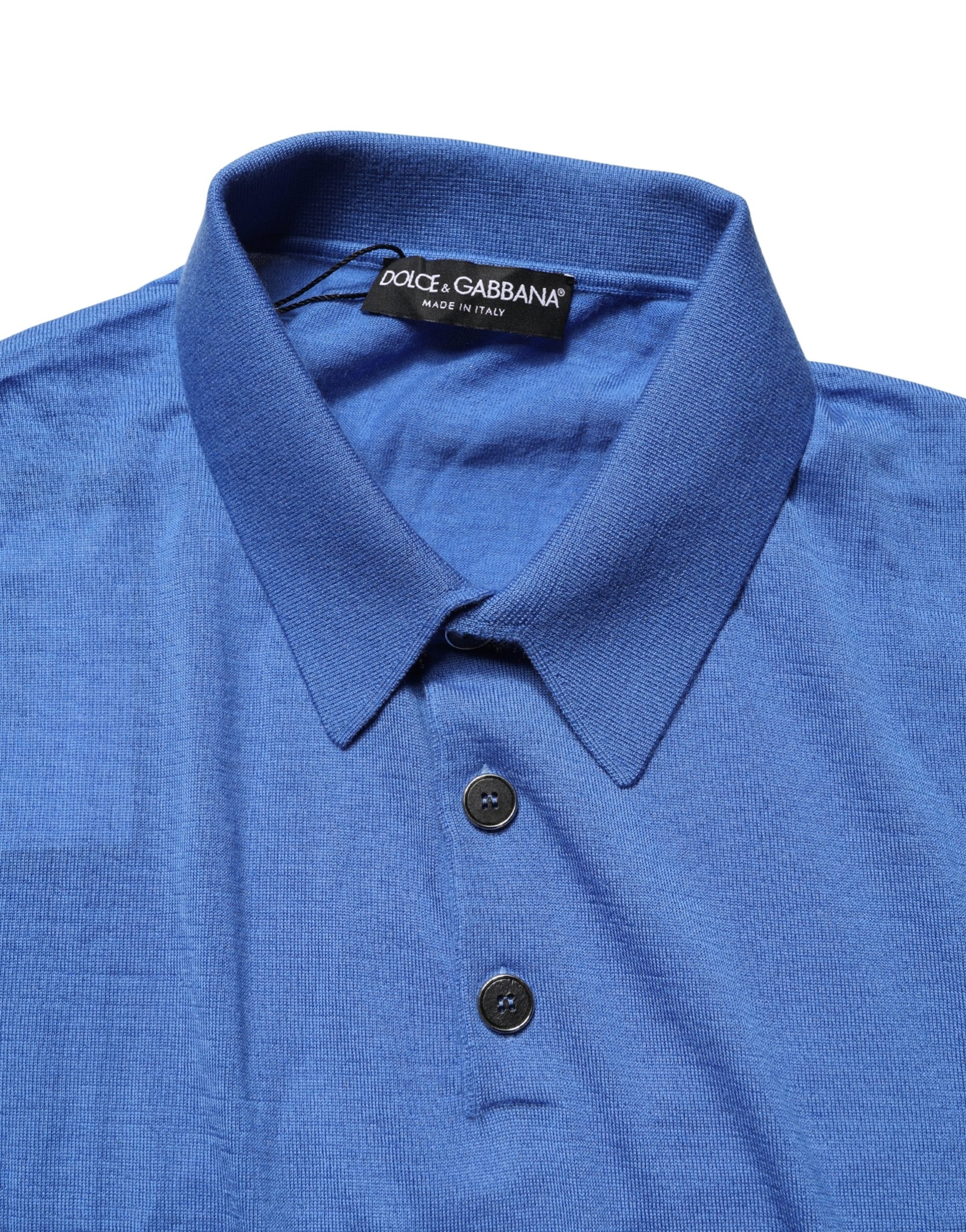 Blue Cashmere Short Sleeves Polo  T-shirt