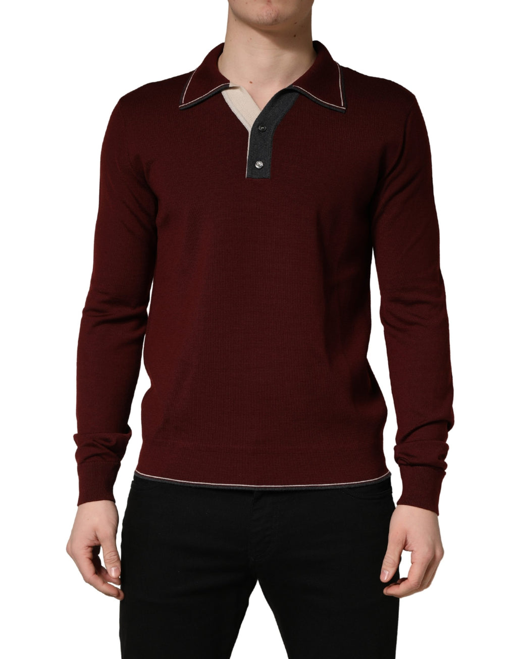 Maroon Re-Edition Wool Long Sleeves T-shirt