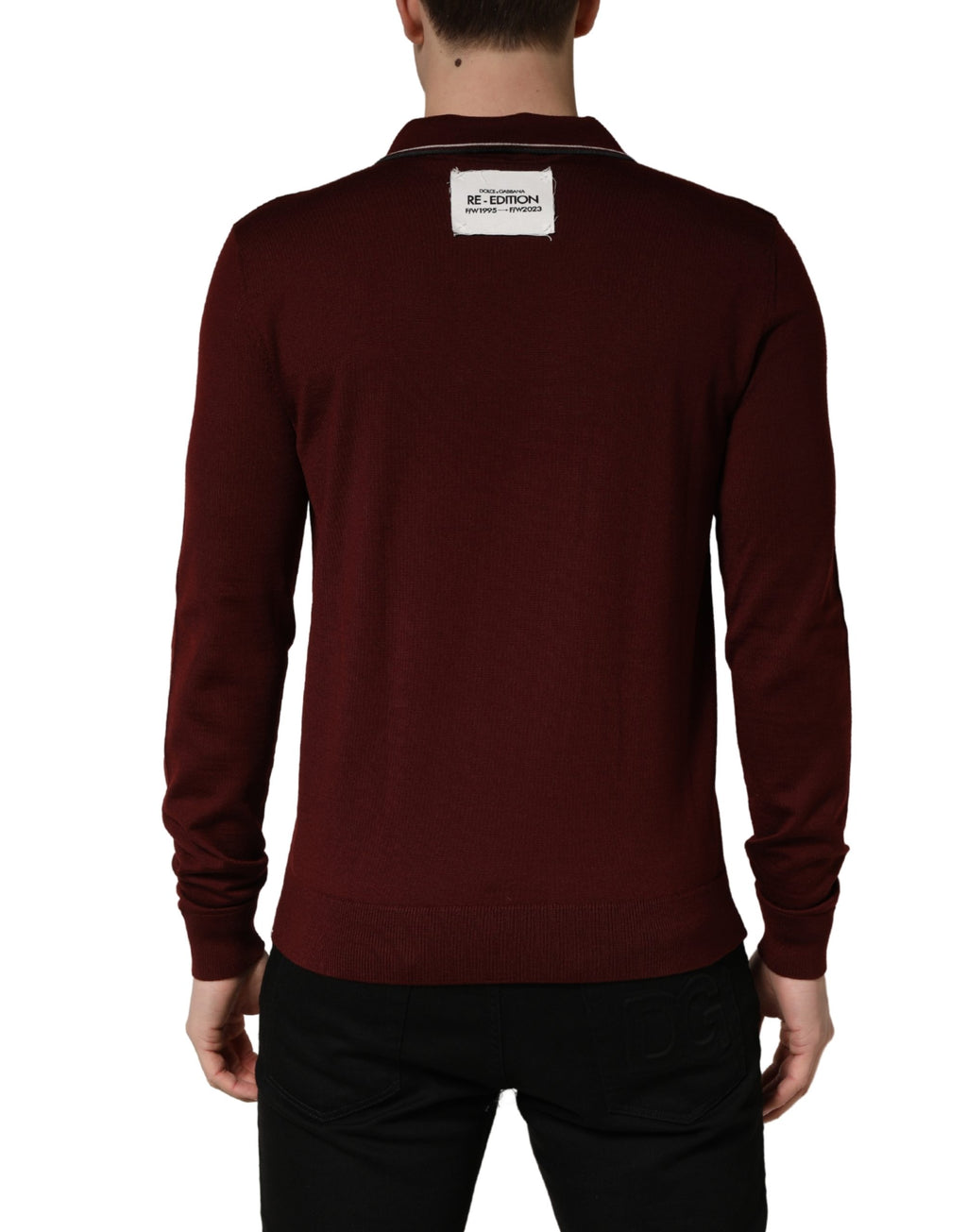 Maroon Re-Edition Wool Long Sleeves T-shirt