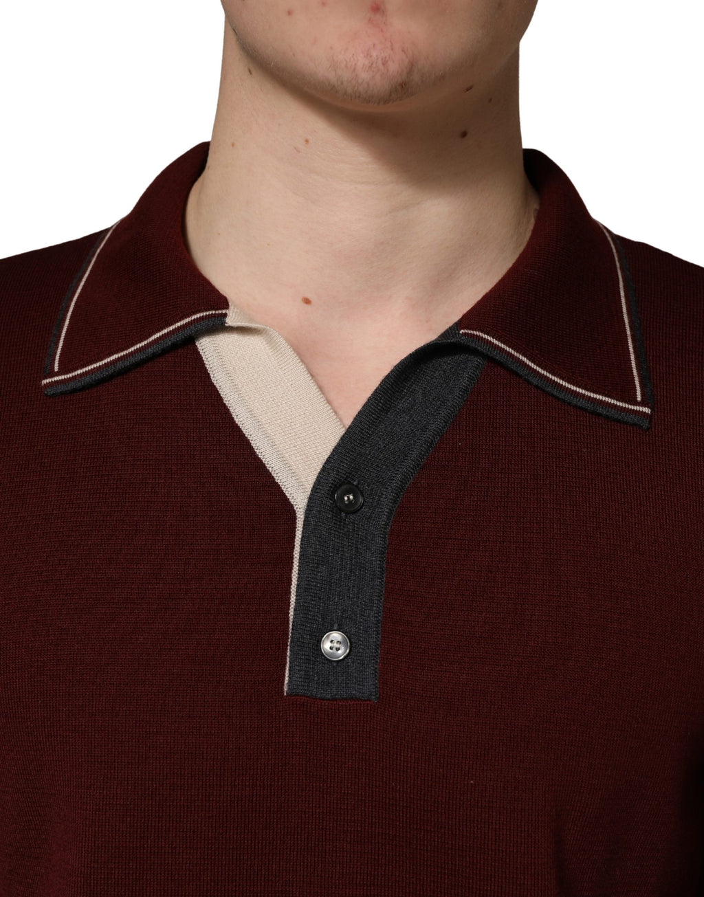 Maroon Re-Edition Wool Long Sleeves T-shirt