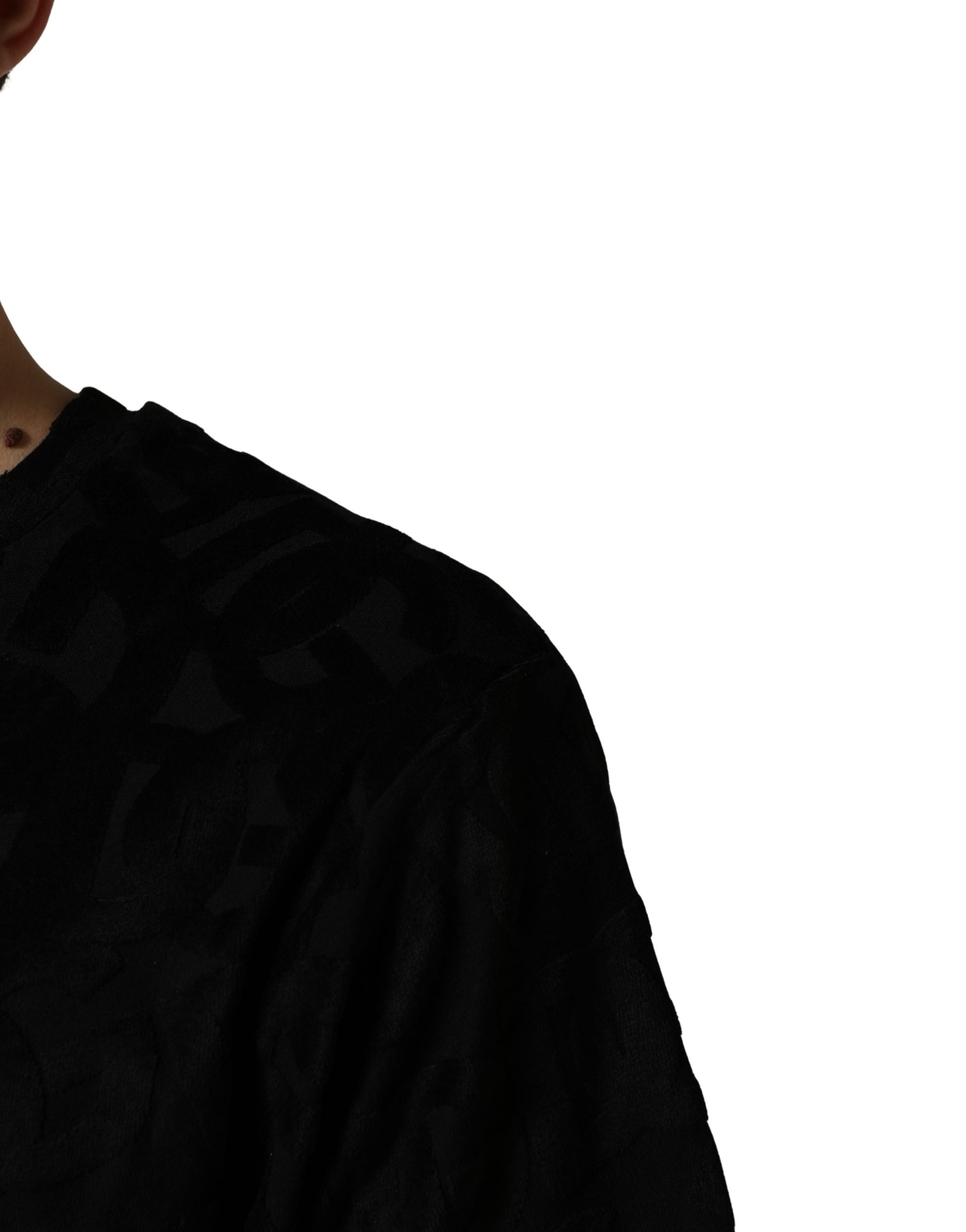 Black DG Mania Logo Print Casual  T-shirt