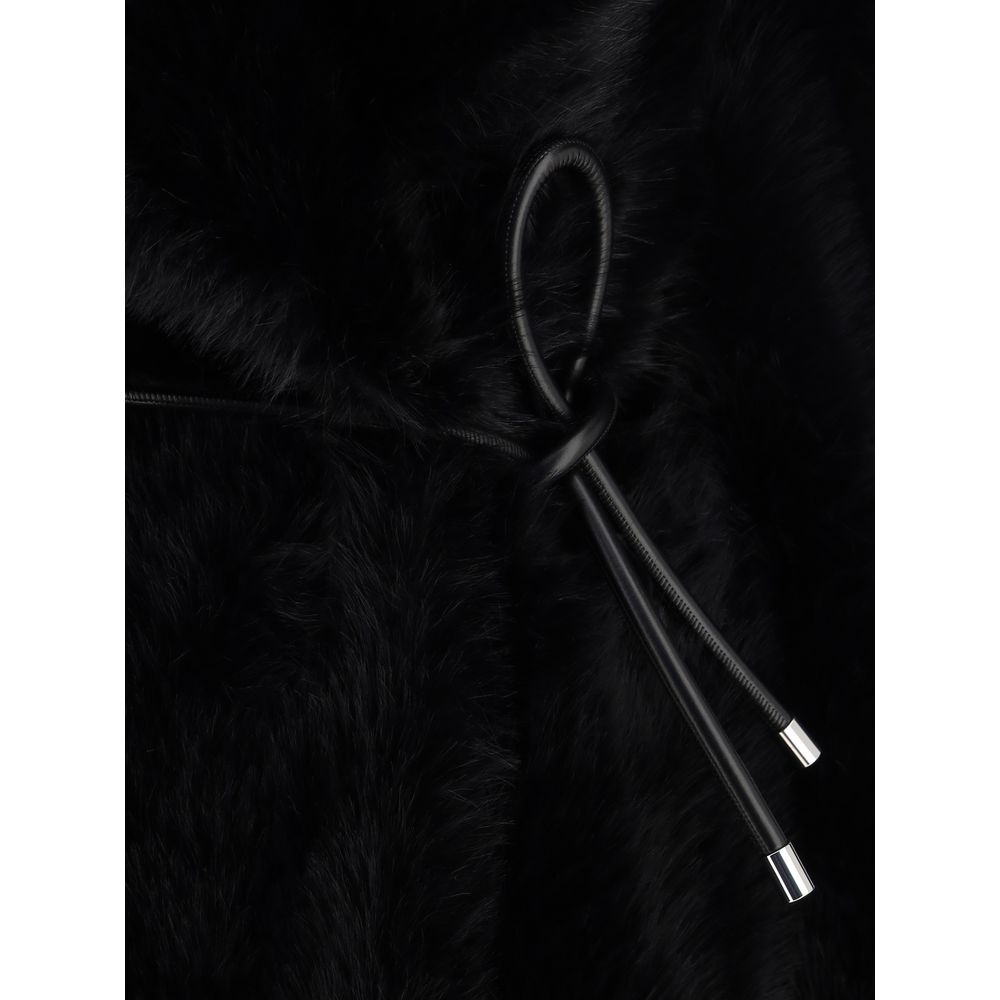Black Polyester Coat