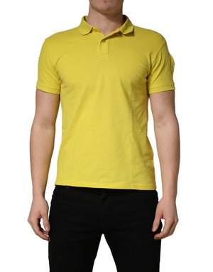 Yellow Short Sleeve Pique Men Cotton Polo Shirt T-shirt