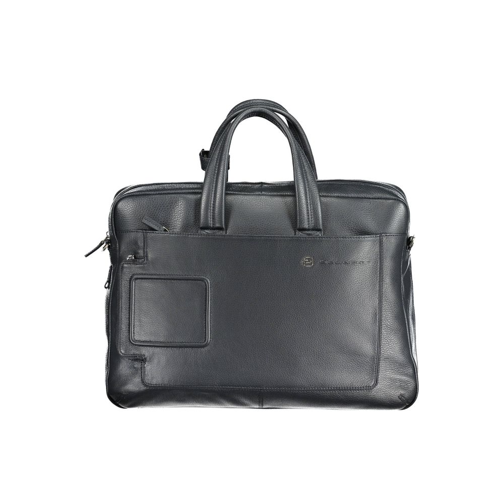 Blu Leather Men Briefcase