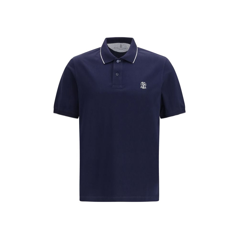 Blue Cotton Polo Shirt