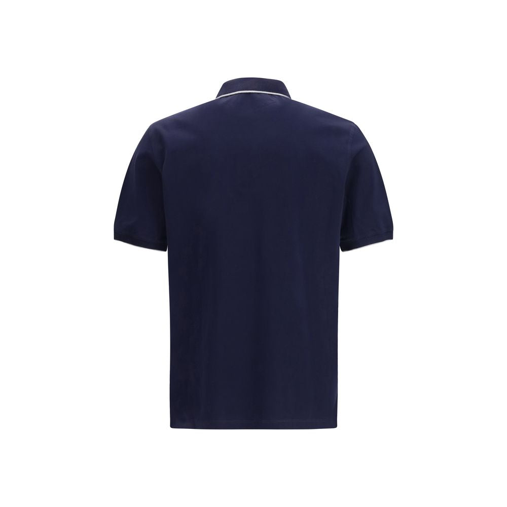 Blue Cotton Polo Shirt