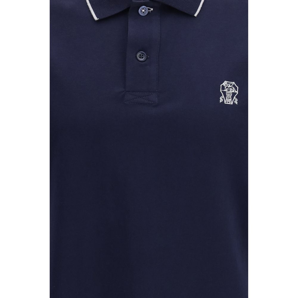 Blue Cotton Polo Shirt
