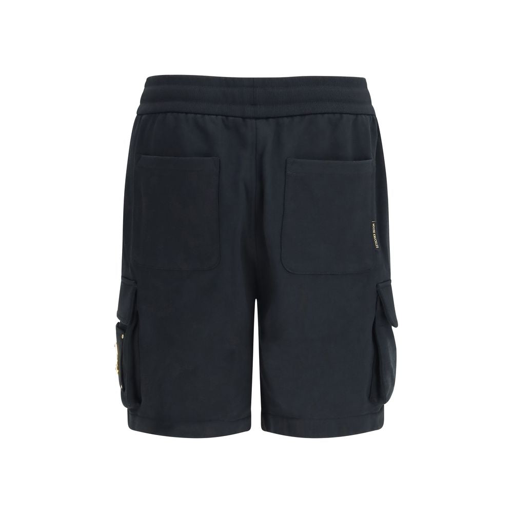 Black Cotton Bermuda Shorts