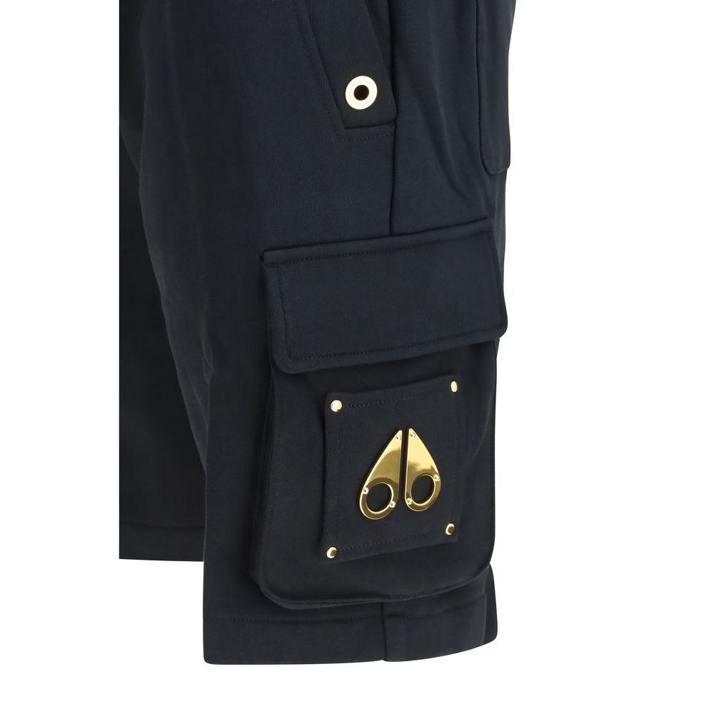 Black Cotton Bermuda Shorts