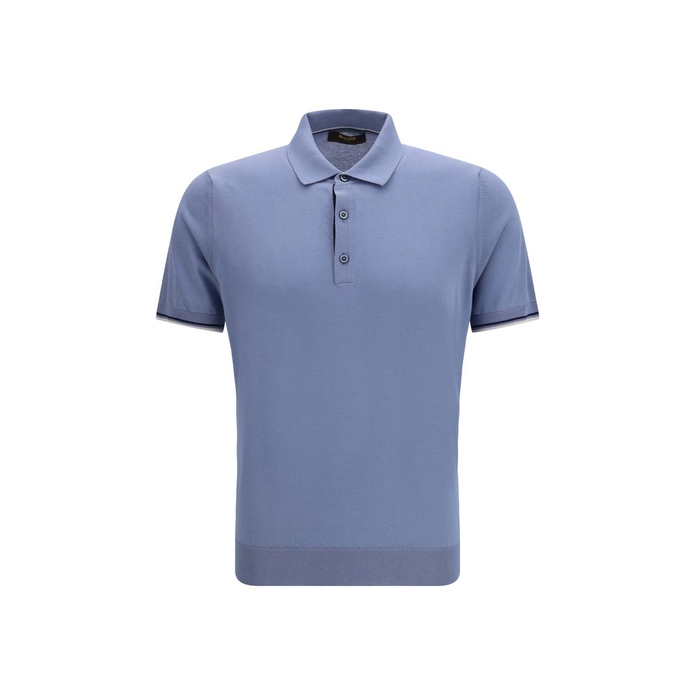 Blue Cotton Polo Shirt