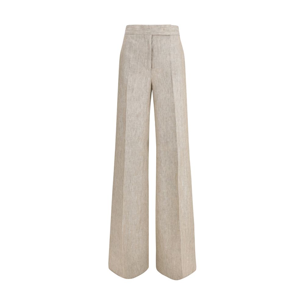 Beige Linen Casual Pants
