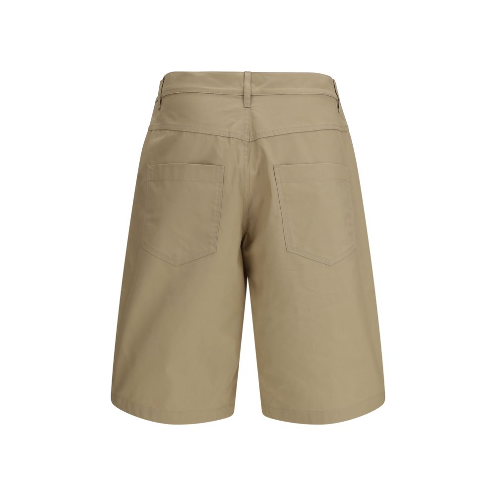 Beige Cotton Bermuda Shorts