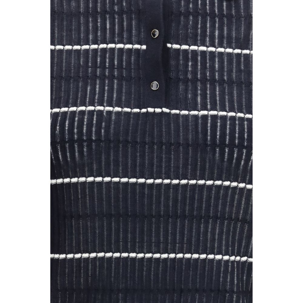 Blue Silk Polo Shirt