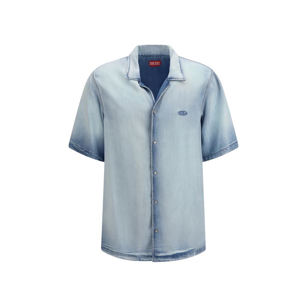 Blue Lyocell Shortsleeve Shirt