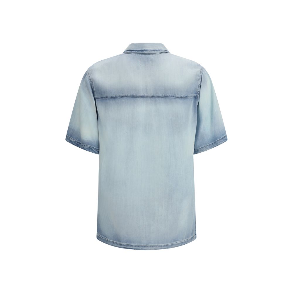 Blue Lyocell Shortsleeve Shirt