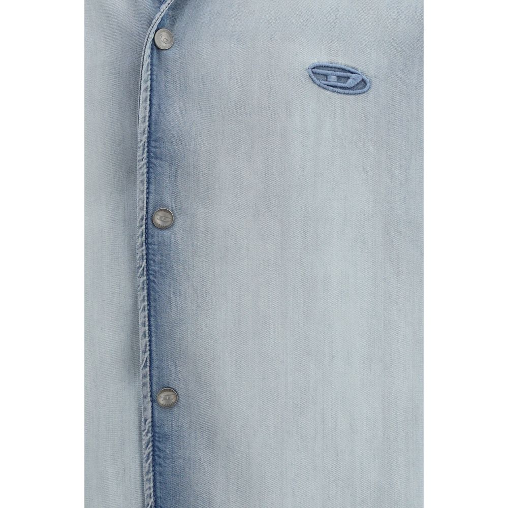 Blue Lyocell Shortsleeve Shirt