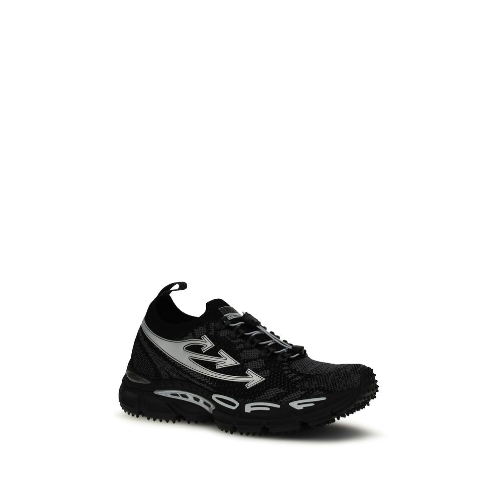 Black Polyester Athletic Sneakers
