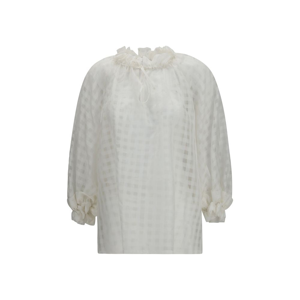 White Cotton Pattern Shirt