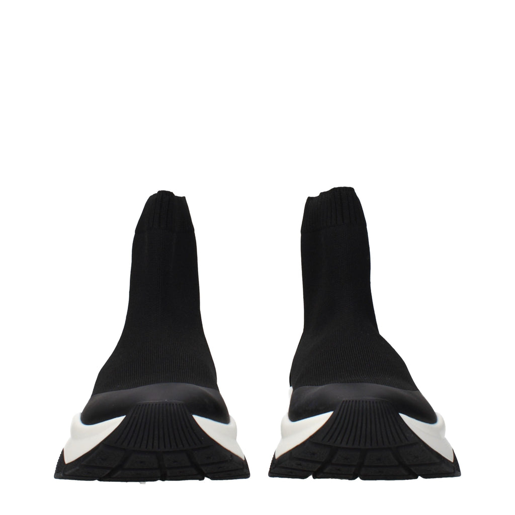 Black Fabric Ankle Boots