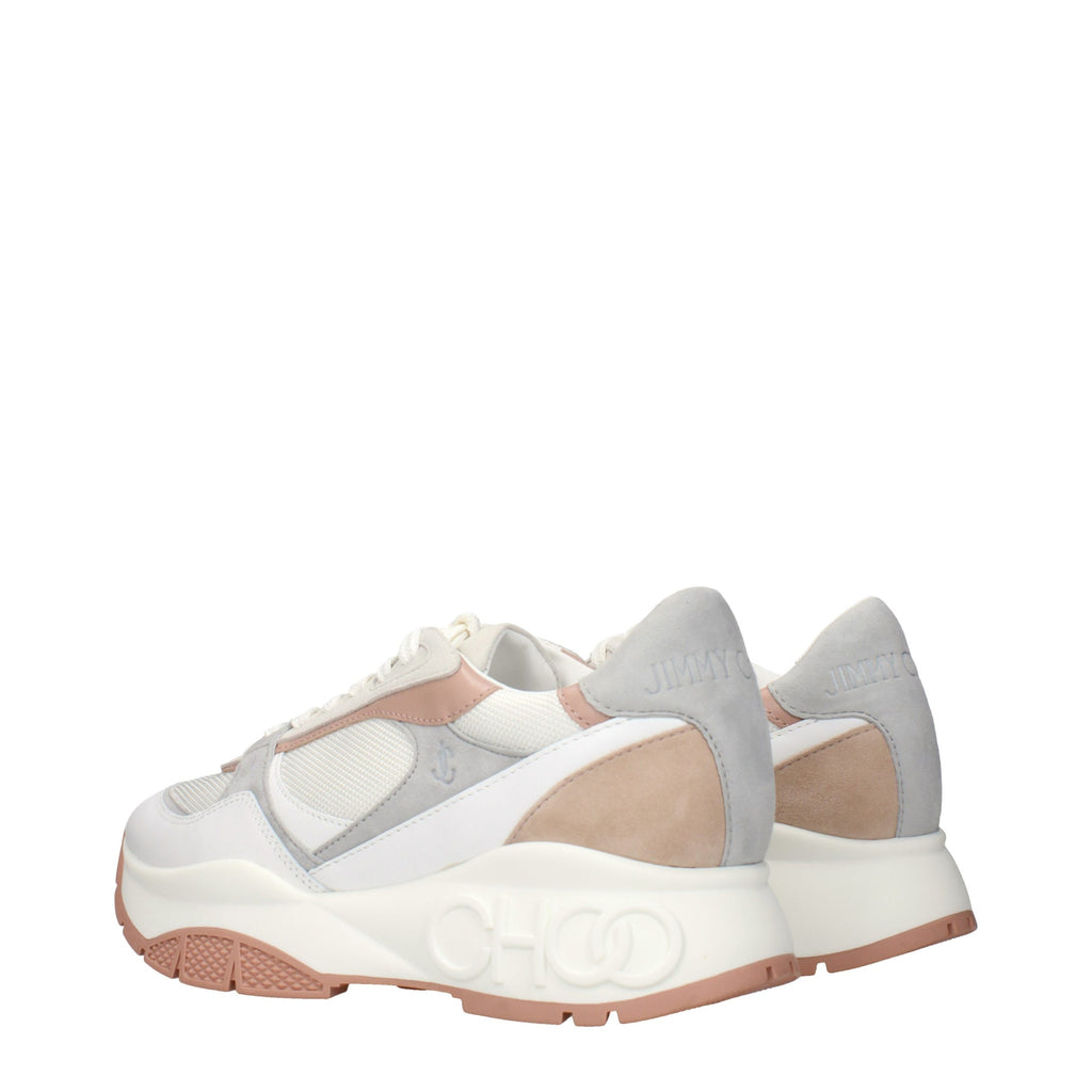 White Fabric Sneakers