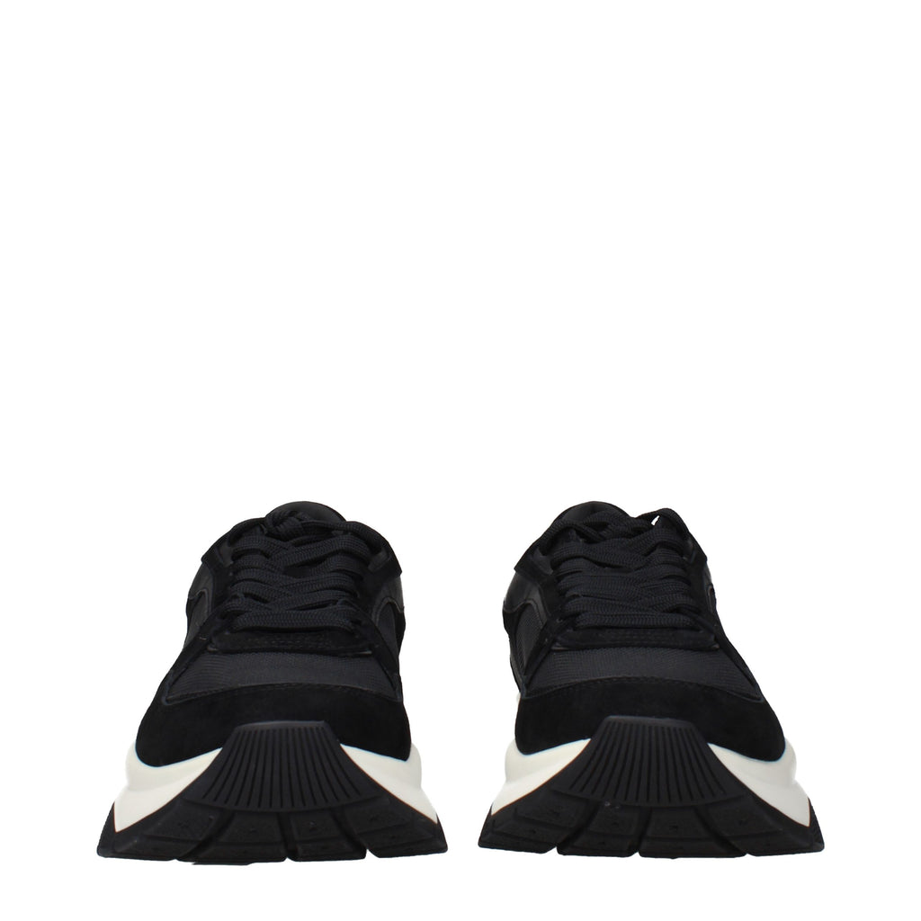 Black Fabric Athletic Sneakers