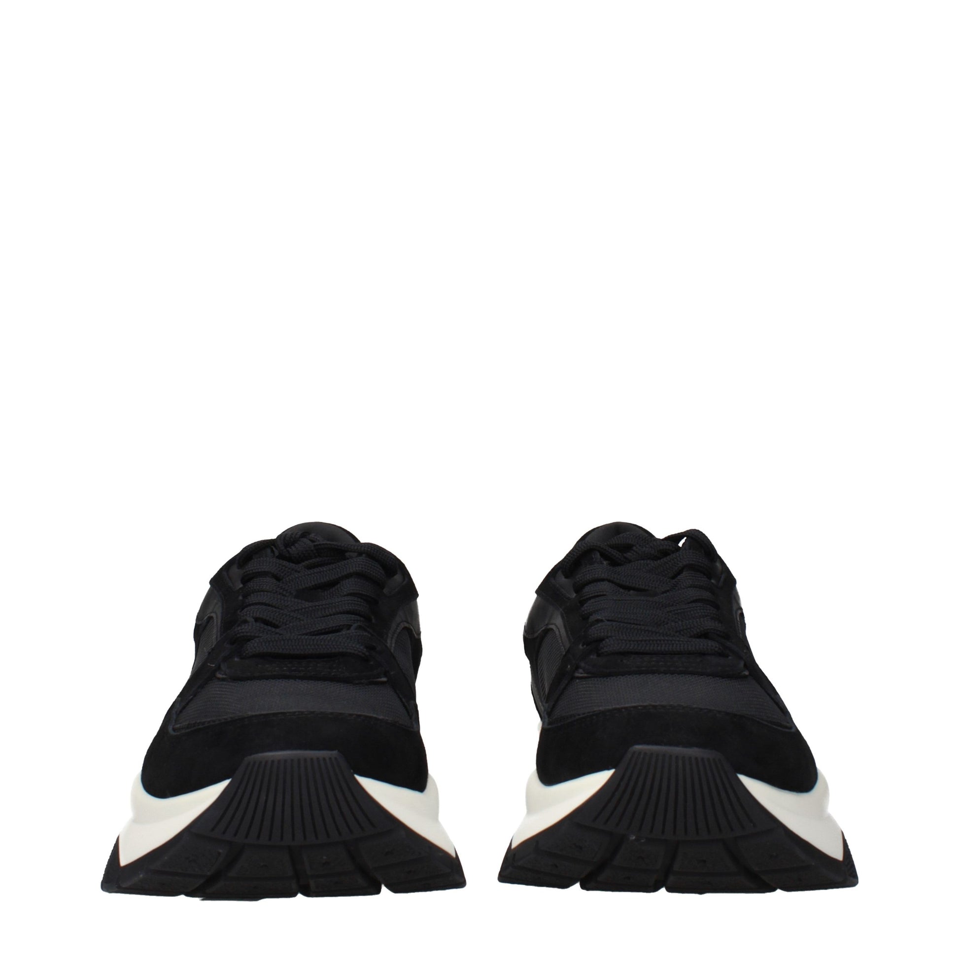 Black Fabric Athletic Sneakers