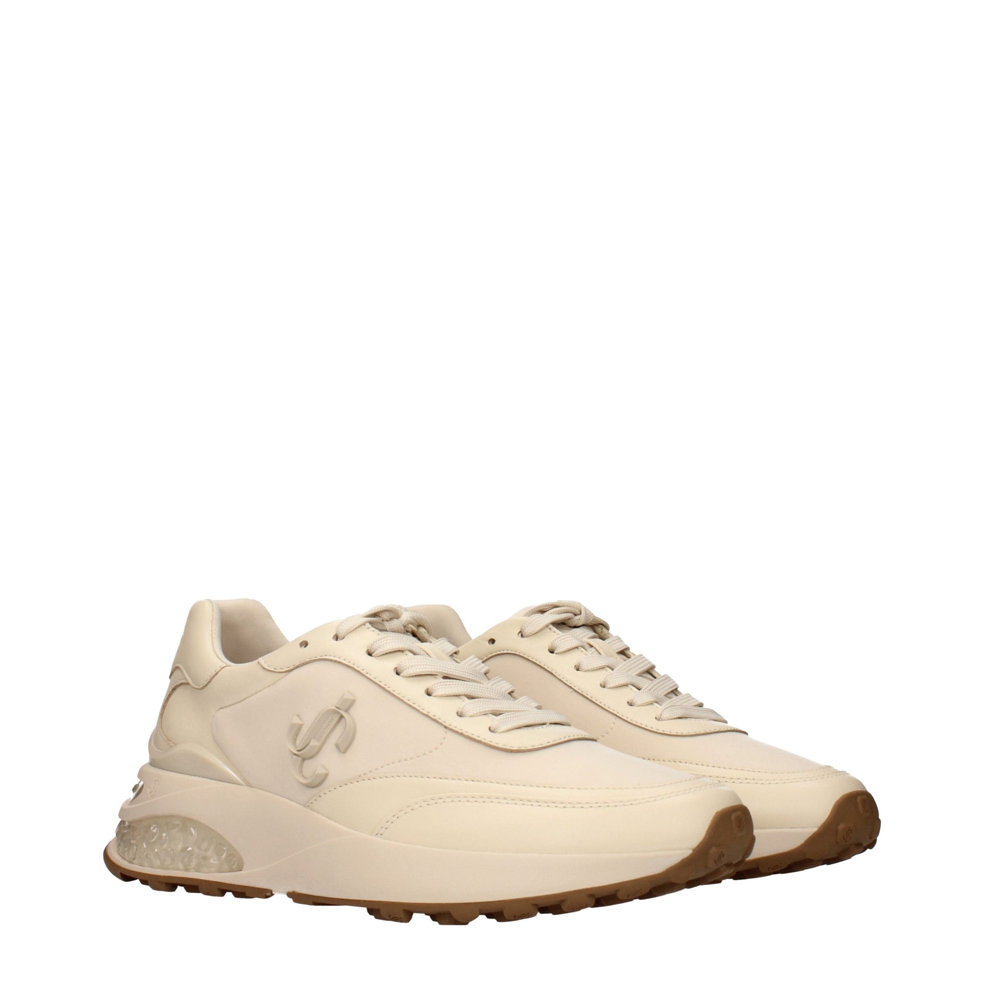 Beige Fabric Low Top Sneakers