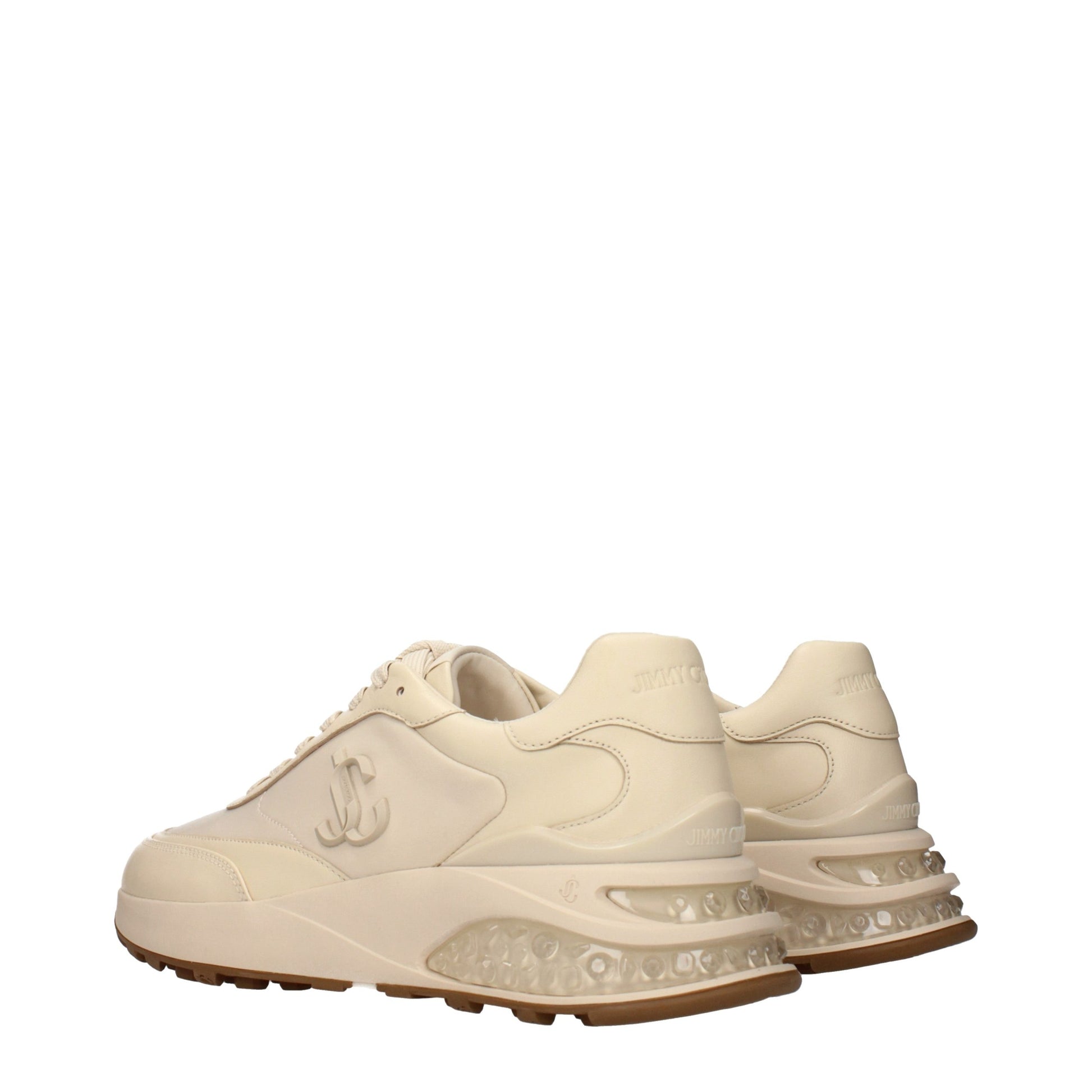 Beige Fabric Low Top Sneakers