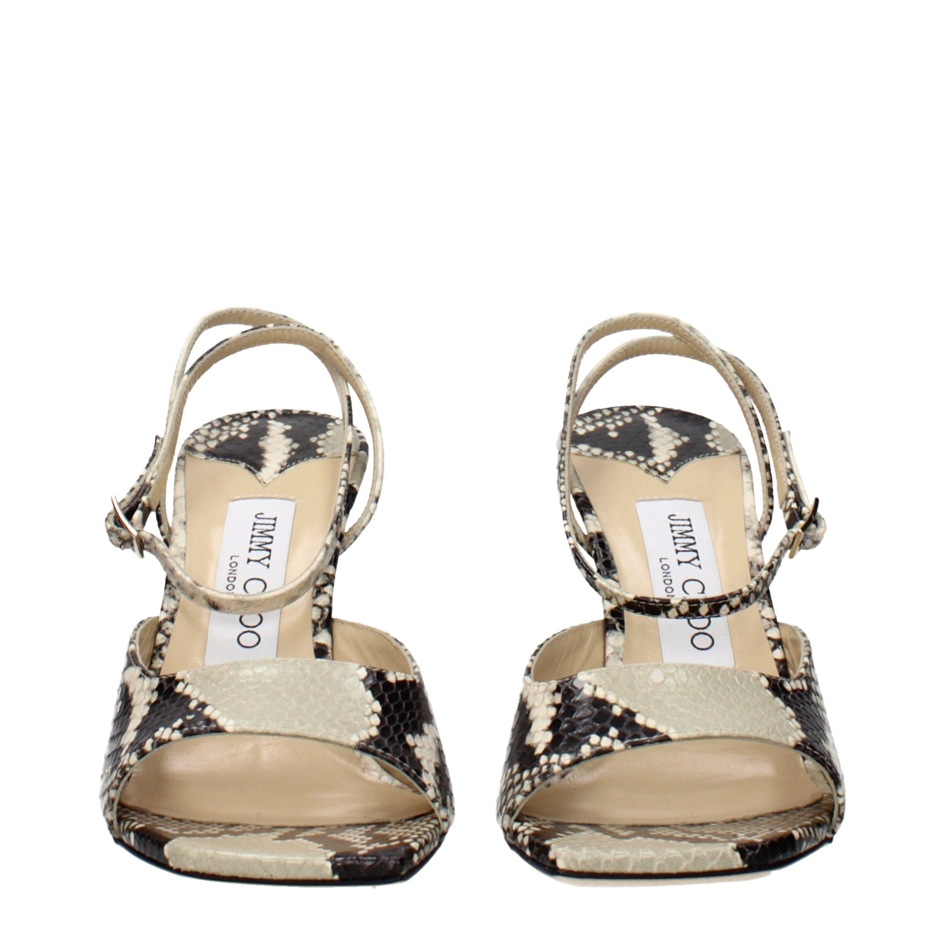 Multicolor Leather Stiletto Heel Sandals