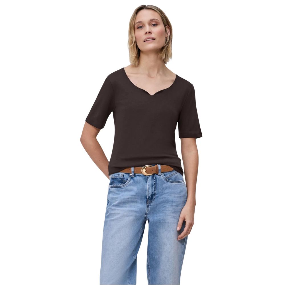 Brown Cotton Long Sleeve T-Shirt