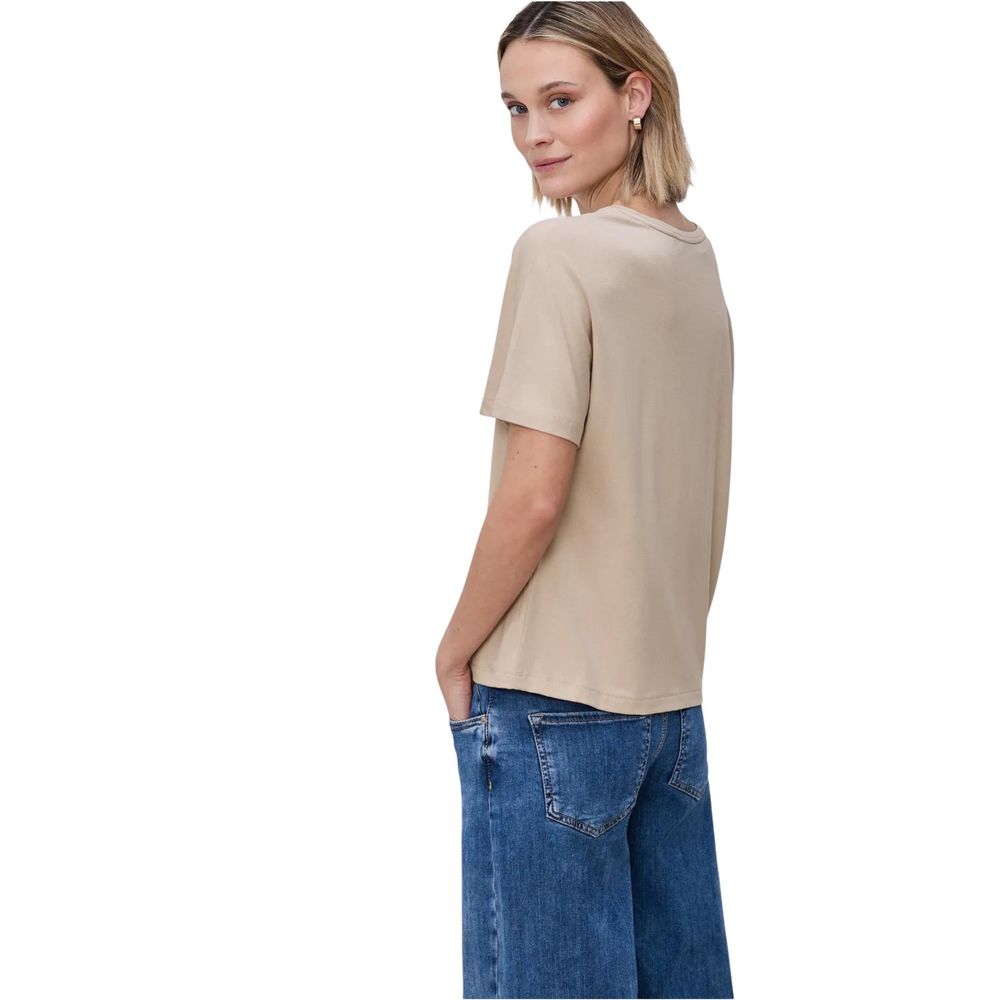 Beige Viscose T-Shirt
