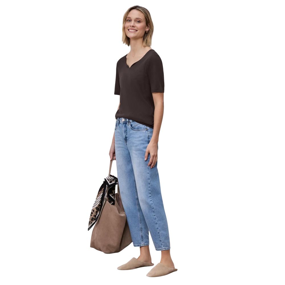 Brown Cotton Long Sleeve T-Shirt