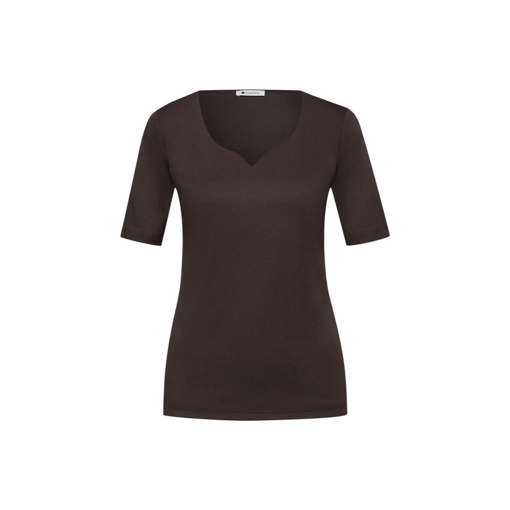 Brown Cotton Long Sleeve T-Shirt