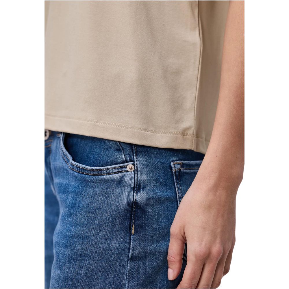 Beige Viscose T-Shirt
