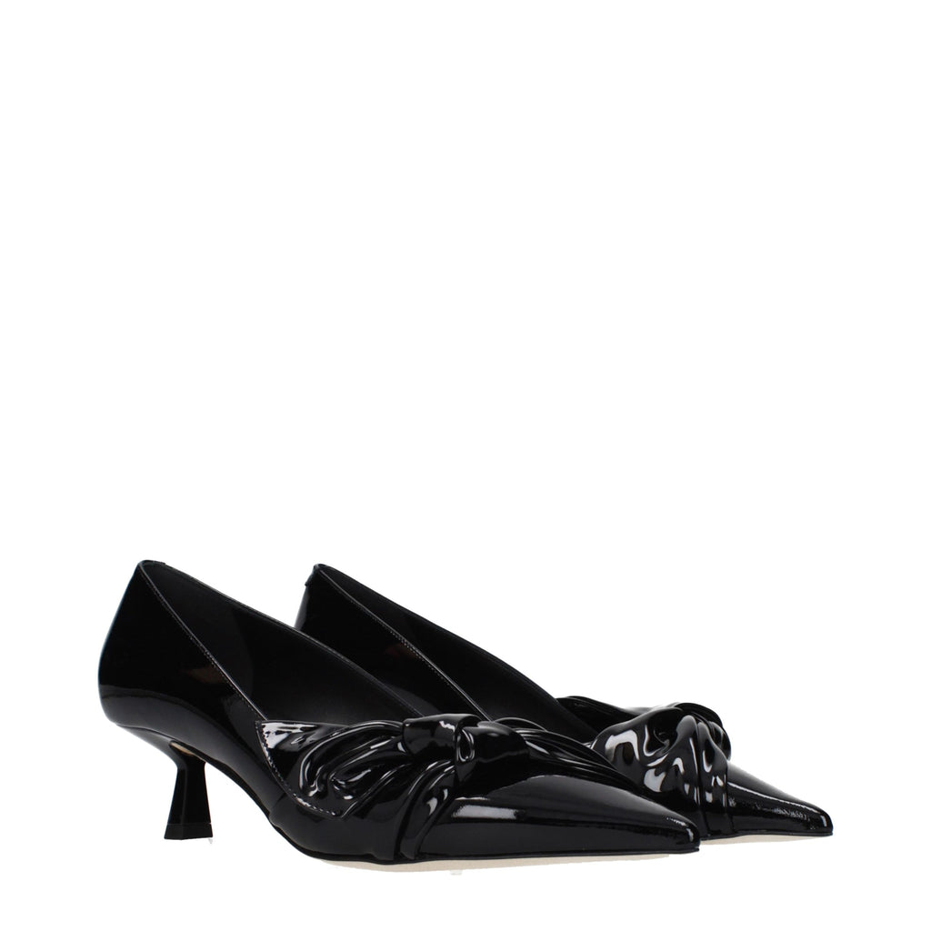 Black Leather Pumps