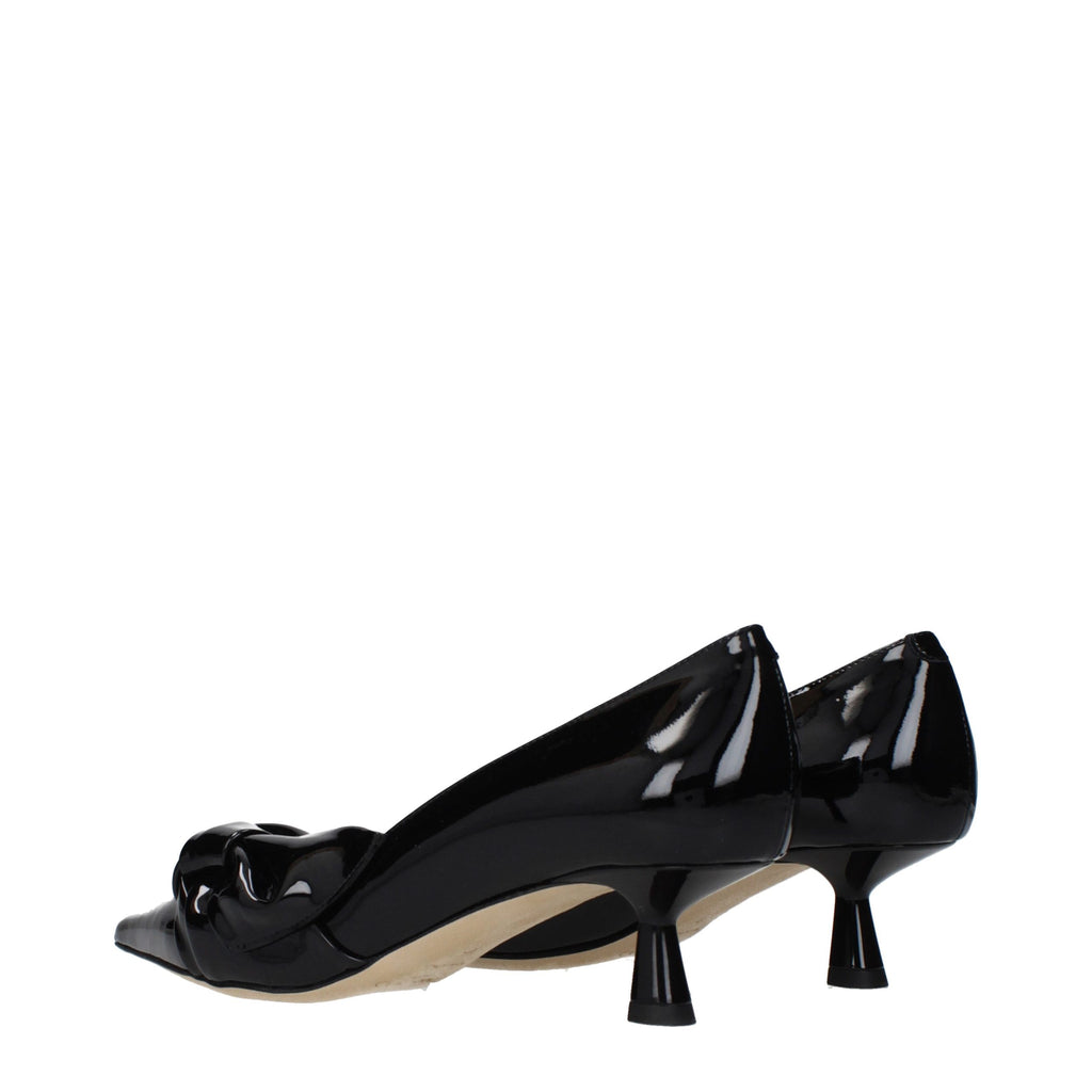 Black Leather Pumps