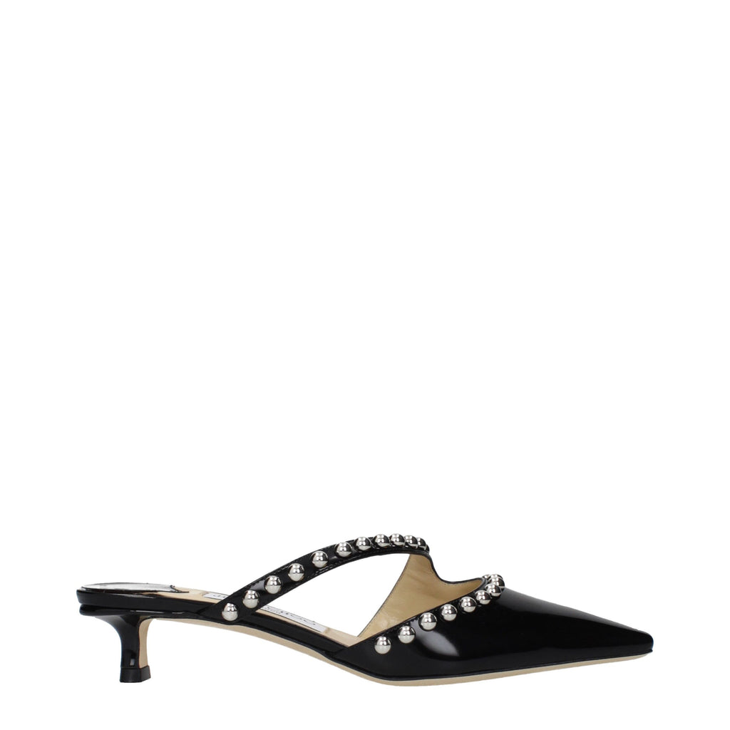 Black Leather Flat Sandals