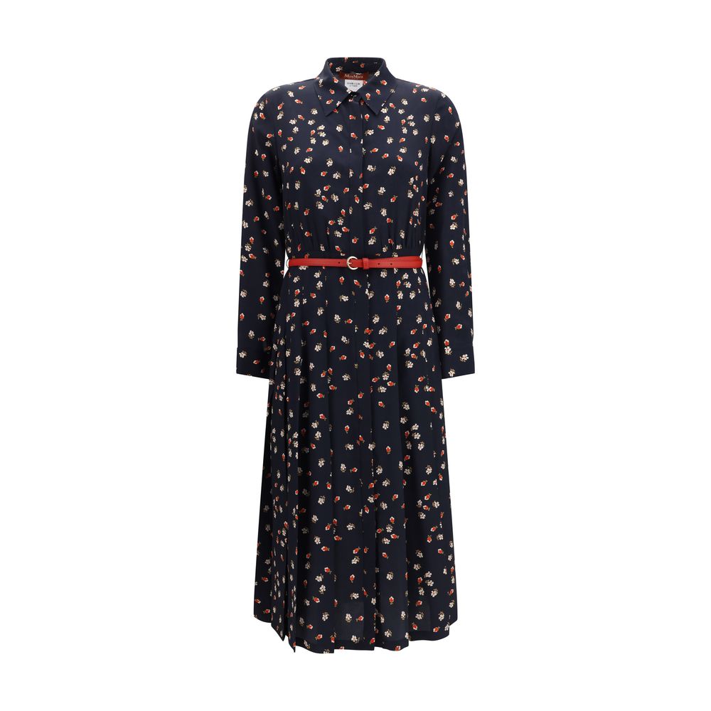 Blue Silk Casual Dress