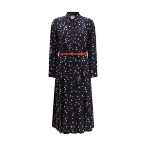 Blue Silk Casual Dress