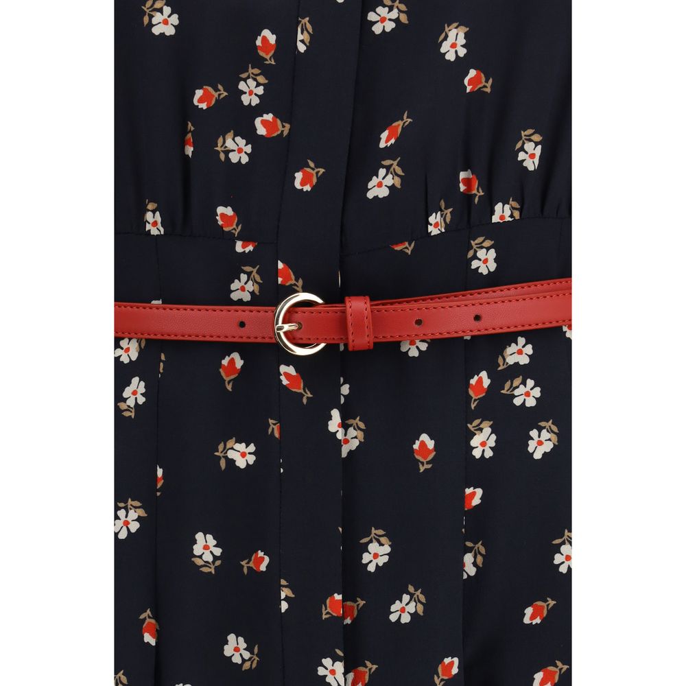 Blue Silk Casual Dress