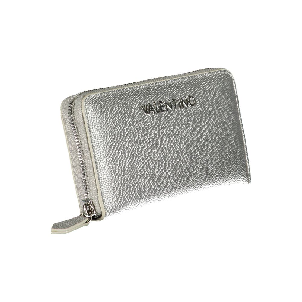 Silver Polyurethane Women Wallet