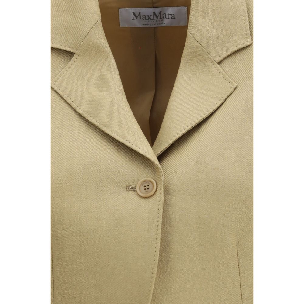 Beige Linen Denim Jacket