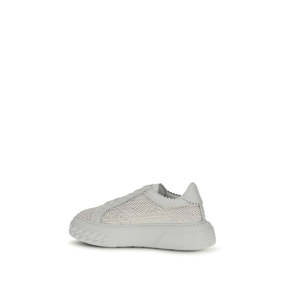 White Calf Leather Bos Taurus Chunky Sneakers