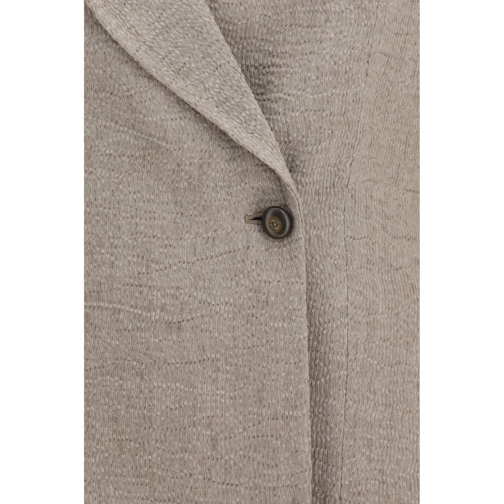 Beige Linen Blazer