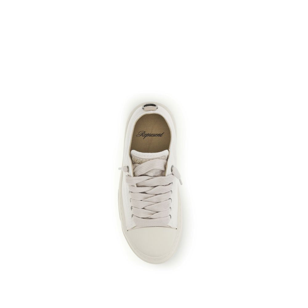 White Cotton Low Top Sneakers