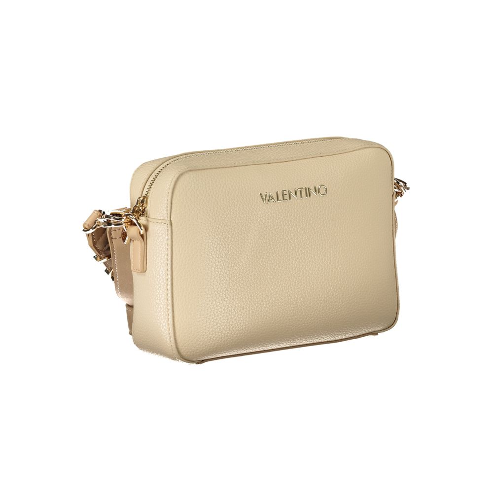 Beige Polyurethane Women Handbag