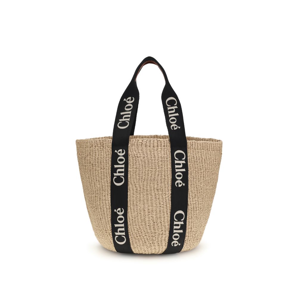 Beige Raffia Backet Bag