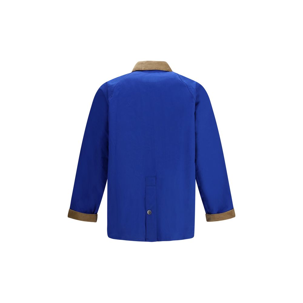 Blue Cotton Full-Length Jacket