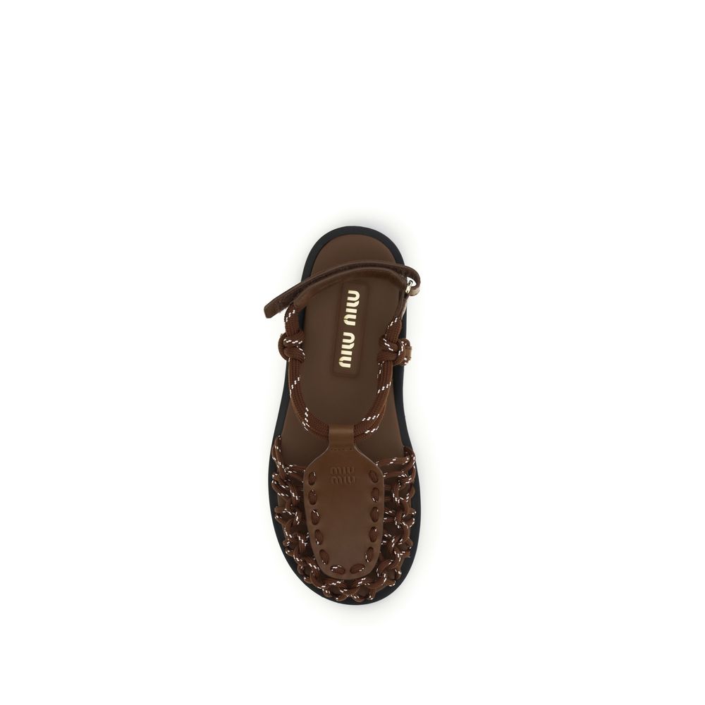 Brown Calf Leather Bos Taurus Sandals