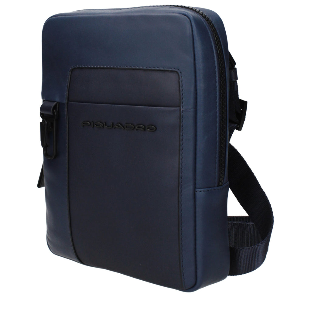 Blue Leather Crossbody Bag